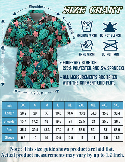 Black Cow Hawaiian Shirt for Men, Button Down Aloha Shirt - Azhawaiian