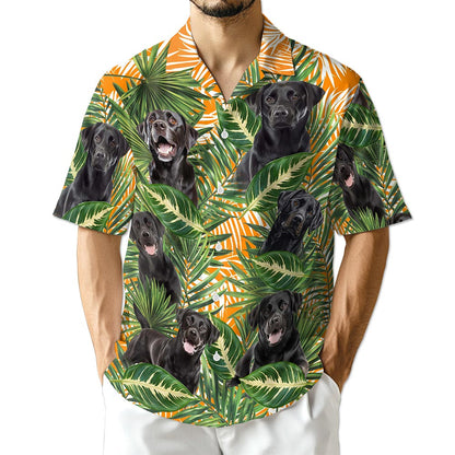Azhawaiian Black Labrador Retriever Dog Hawaiian Shirt for Men