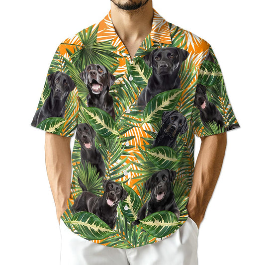 Azhawaiian Black Labrador Retriever Dog Hawaiian Shirt for Men