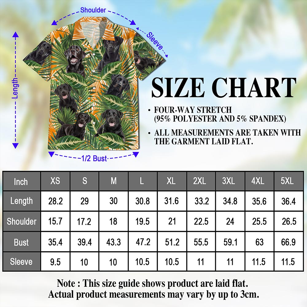 Black Labrador Retriever Dog Hawaiian Shirt for Men, Button Down Aloha Shirt - Azhawaiian