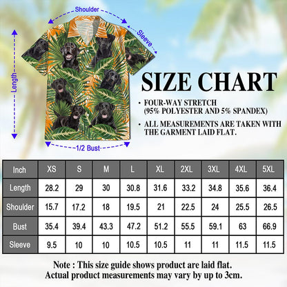Black Labrador Retriever Dog Hawaiian Shirt for Men, Button Down Aloha Shirt - Azhawaiian