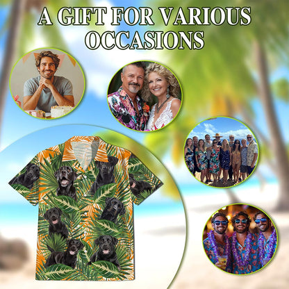 Black Labrador Retriever Dog Hawaiian Shirt for Men, Button Down Aloha Shirt - Azhawaiian