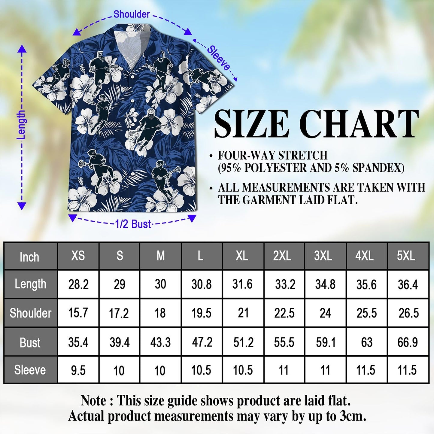 Blue Black Lacrosse Hawaiian Shirt for Men, Button Down Aloha Shirt - Azhawaiian