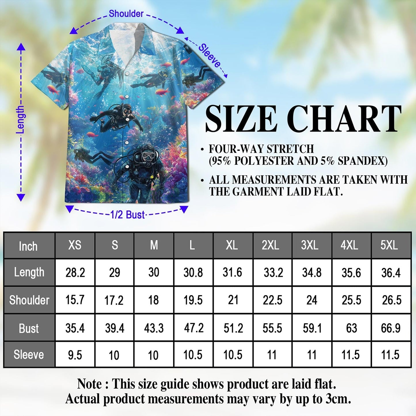 Blue Scuba Diving And Coral Reefs Hawaiian Shirt for Men, Button Down Aloha Shirt - Azhawaiian