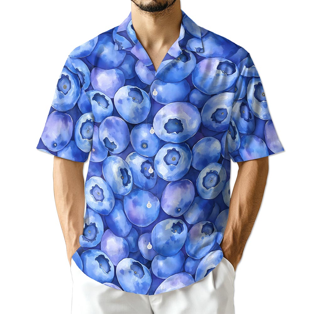 Azhawaiian Blueberry Pattern Hawaiian Shirt for Men