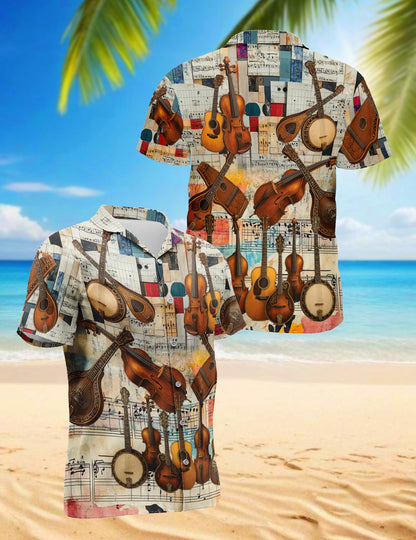 Bluegrass Music Hawaiian Shirt for Men, Button Down Aloha Shirt - Azhawaiian