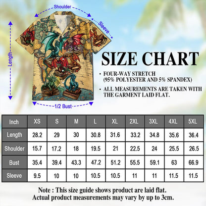 Dragon and Book Hawaiian Shirt for Men, Bookworm Button Down Aloha Shirt - Azhawaiian