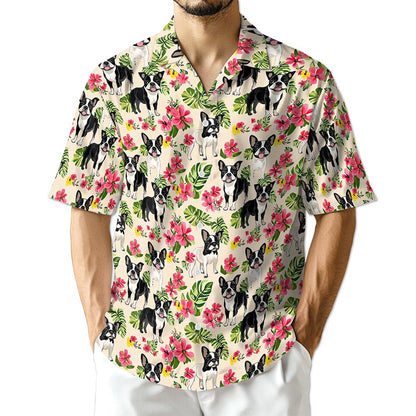Azhawaiian Boston Terrier Hawaiian Shirt for Men