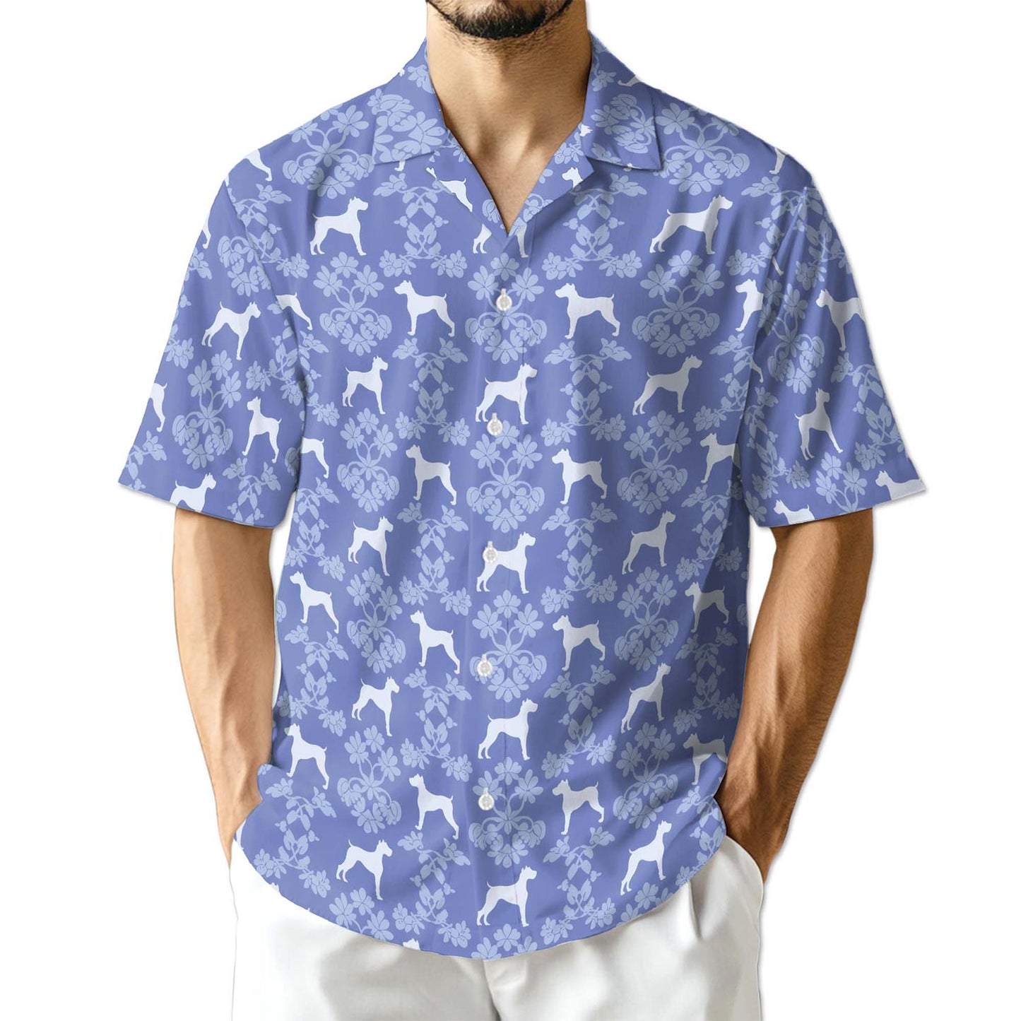 Azhawaiian Boxer Dog Hawaiian Shirt for Men