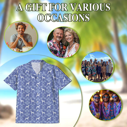 Boxer Dog Hawaiian Shirt for Men, Button Down Aloha Shirt - Azhawaiian