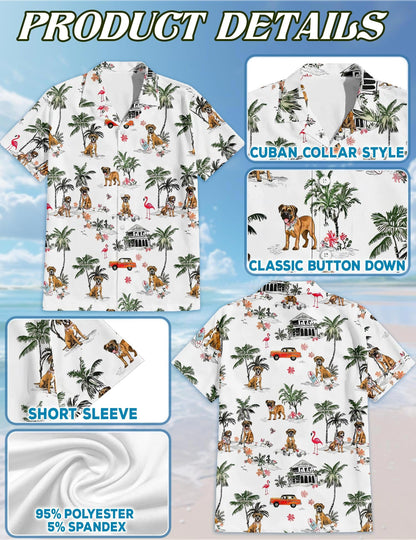 Boxer Hawaiian Shirt for Men, Button Down Aloha Shirt - Azhawaiian