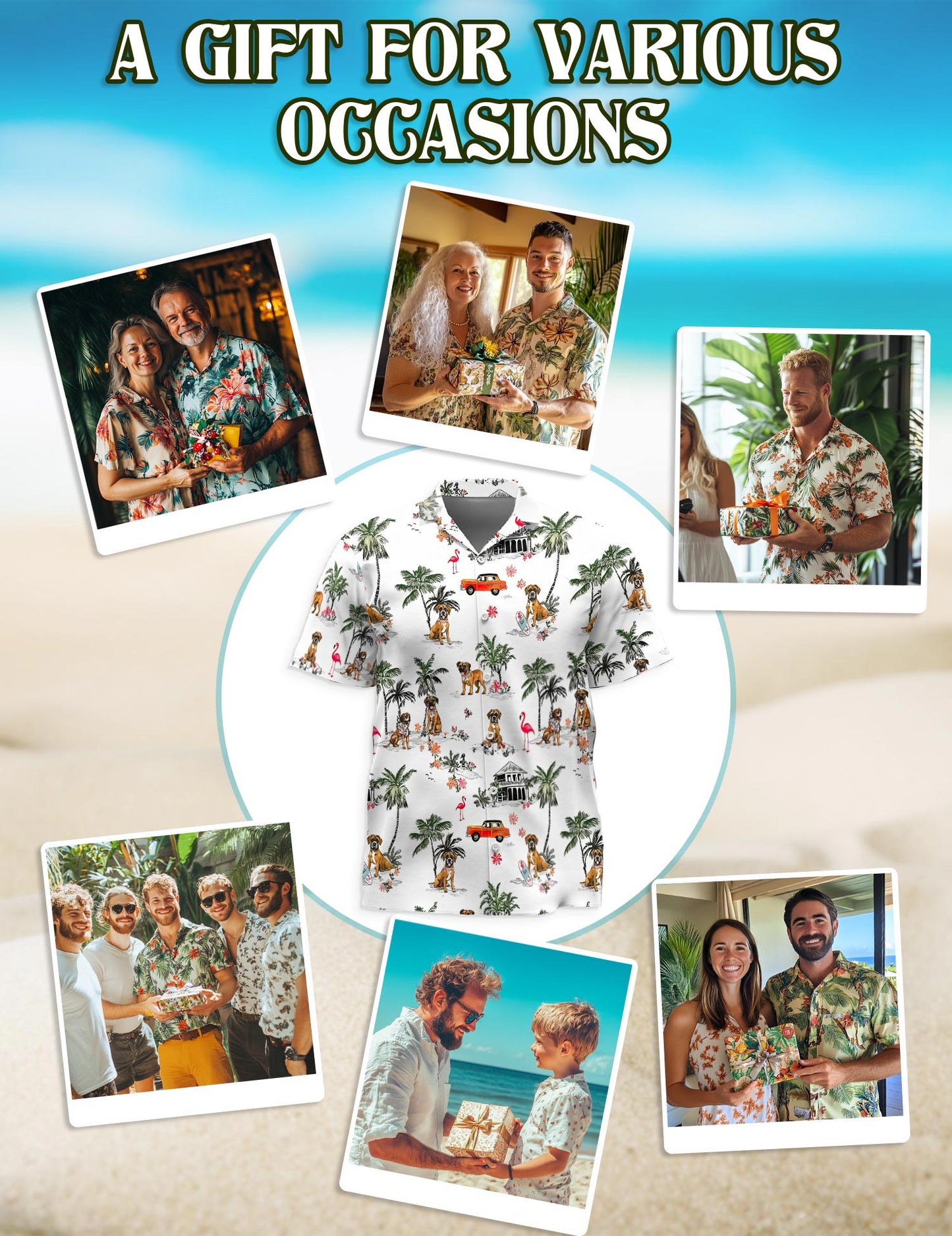 Boxer Hawaiian Shirt for Men, Button Down Aloha Shirt - Azhawaiian