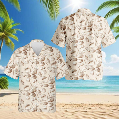 Bread Pattern Hawaiian Shirt for Men, Button Down Aloha Shirt - Azhawaiian