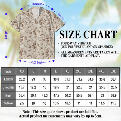 Bread Pattern Hawaiian Shirt for Men, Button Down Aloha Shirt - Azhawaiian