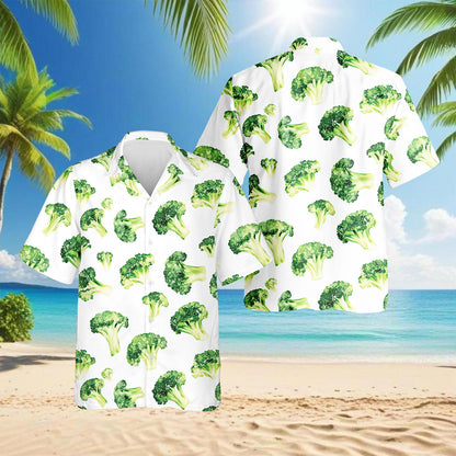 Broccoli Hawaiian Shirt for Men, Button Down Aloha Shirt - Azhawaiian