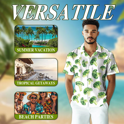 Broccoli Hawaiian Shirt for Men, Button Down Aloha Shirt - Azhawaiian