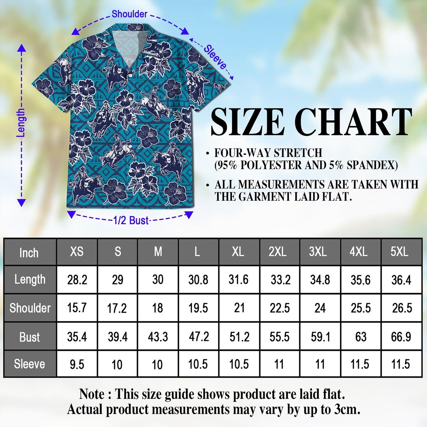 Bull Riding Blue Ancient Hawaiian Shirt for Men, Button Down Aloha Shirt - Azhawaiian