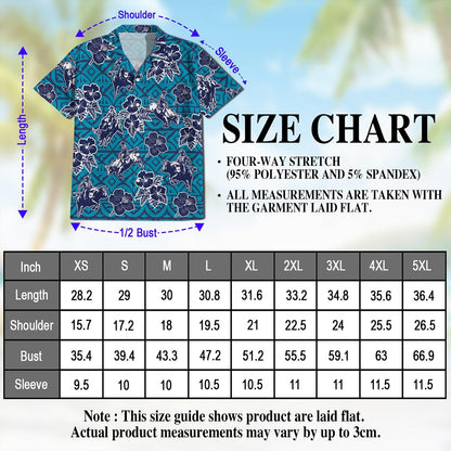 Bull Riding Blue Ancient Hawaiian Shirt for Men, Button Down Aloha Shirt - Azhawaiian