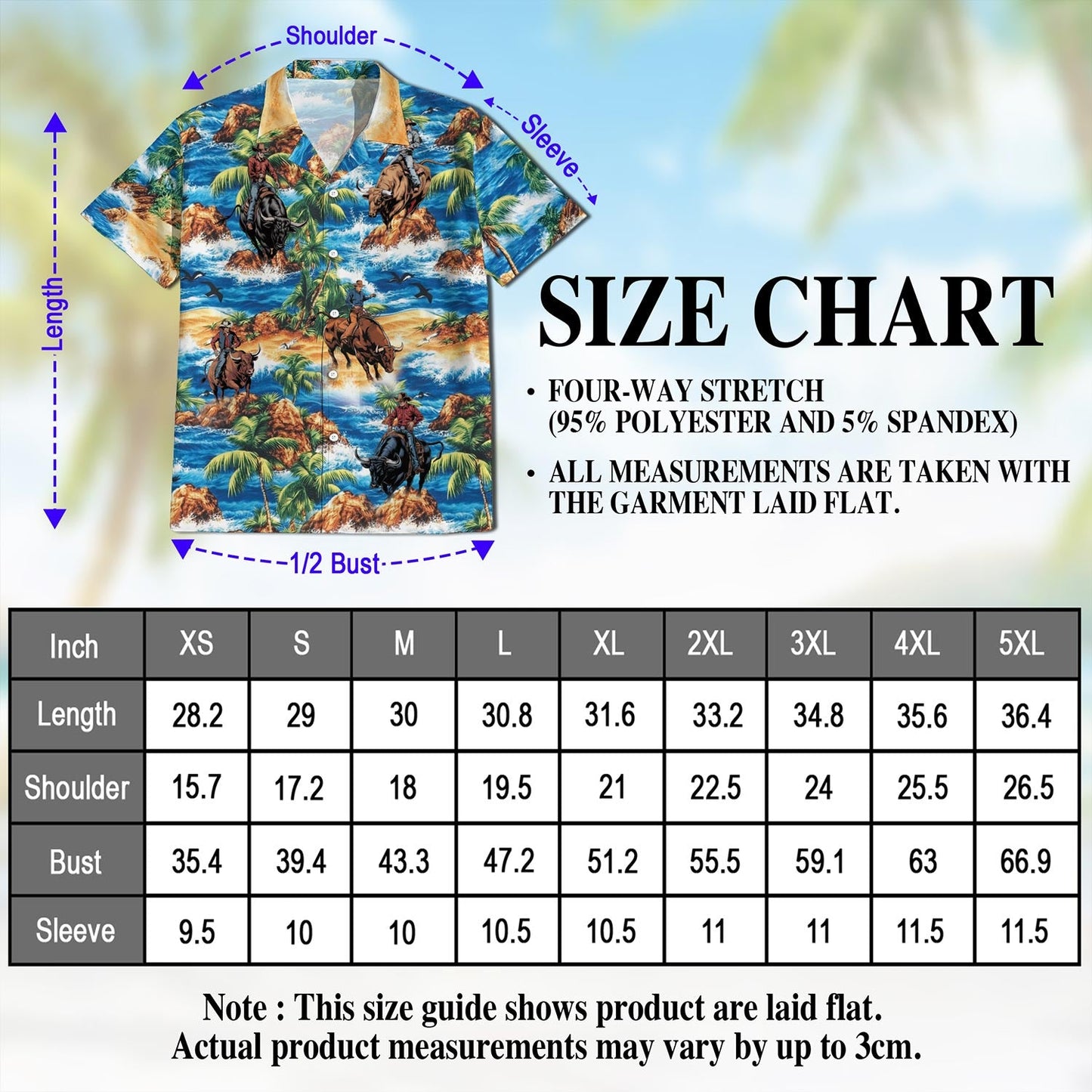 Bull Riding On Beach Hawaiian Shirt for Men, Button Down Aloha Shirt - Azhawaiian