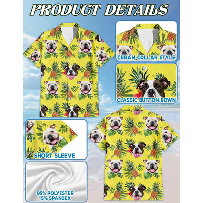 Bulldog Hawaiian Shirt for Men, Button Down Aloha Shirt - Azhawaiian