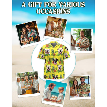 Bulldog Hawaiian Shirt for Men, Button Down Aloha Shirt - Azhawaiian