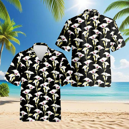 Calla Lily Hawaiian Shirt for Men, Button Down Aloha Shirt - Azhawaiian