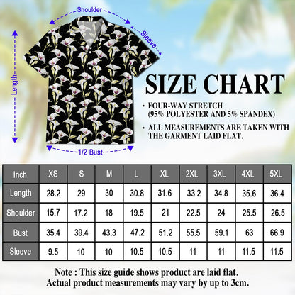 Calla Lily Hawaiian Shirt for Men, Button Down Aloha Shirt - Azhawaiian
