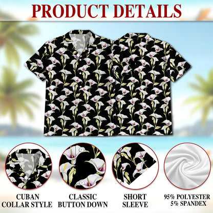 Calla Lily Hawaiian Shirt for Men, Button Down Aloha Shirt - Azhawaiian