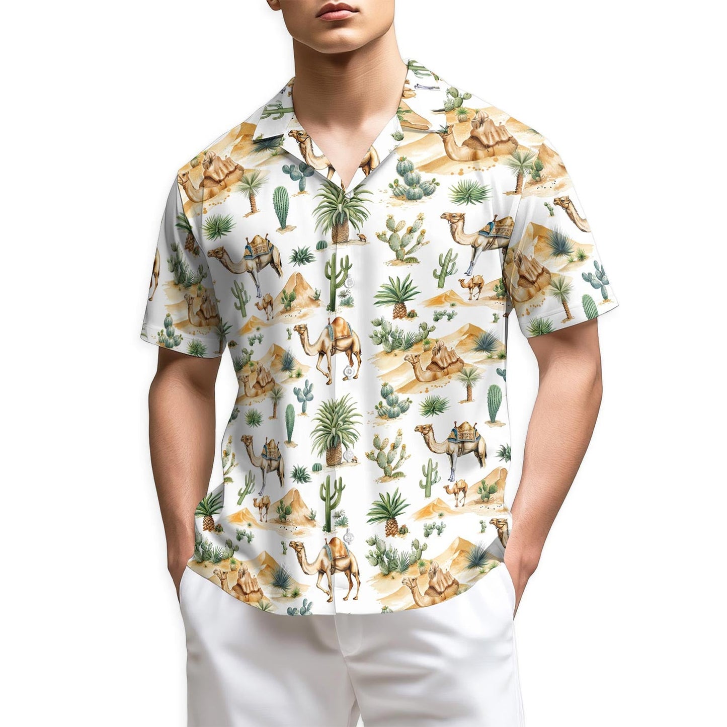 Azhawaiian Camel Desert Hawaiian Shirt for Men