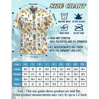 Camel Desert Hawaiian Shirt for Men, Button Down Aloha Shirt - Azhawaiian