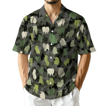 Azhawaiian Camo Samoyed Dog Hawaiian Shirt for Men