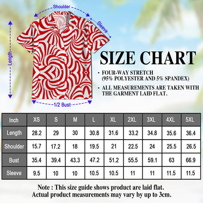 Candy Cane Pattern Hawaiian Shirt for Men, Button Down Aloha Shirt - Azhawaiian