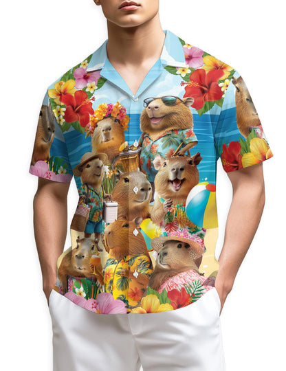 Azhawaiian Capybara Hawaiian Shirt for Men