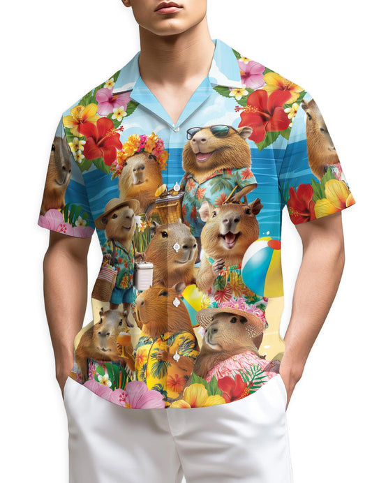 Azhawaiian Capybara Hawaiian Shirt for Men