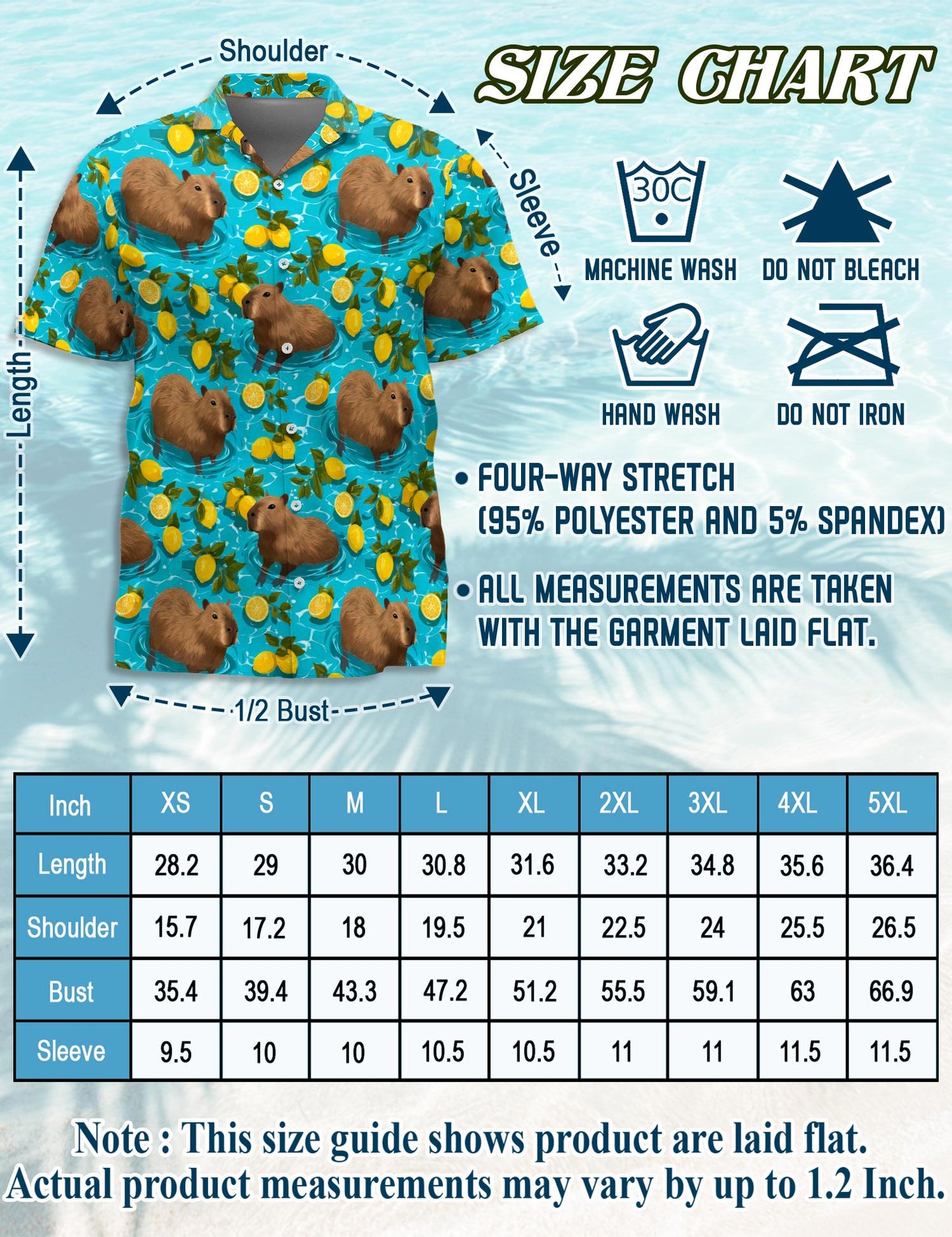 Capypara Pattern Hawaiian Shirt for Men, Button Down Aloha Shirt - Azhawaiian