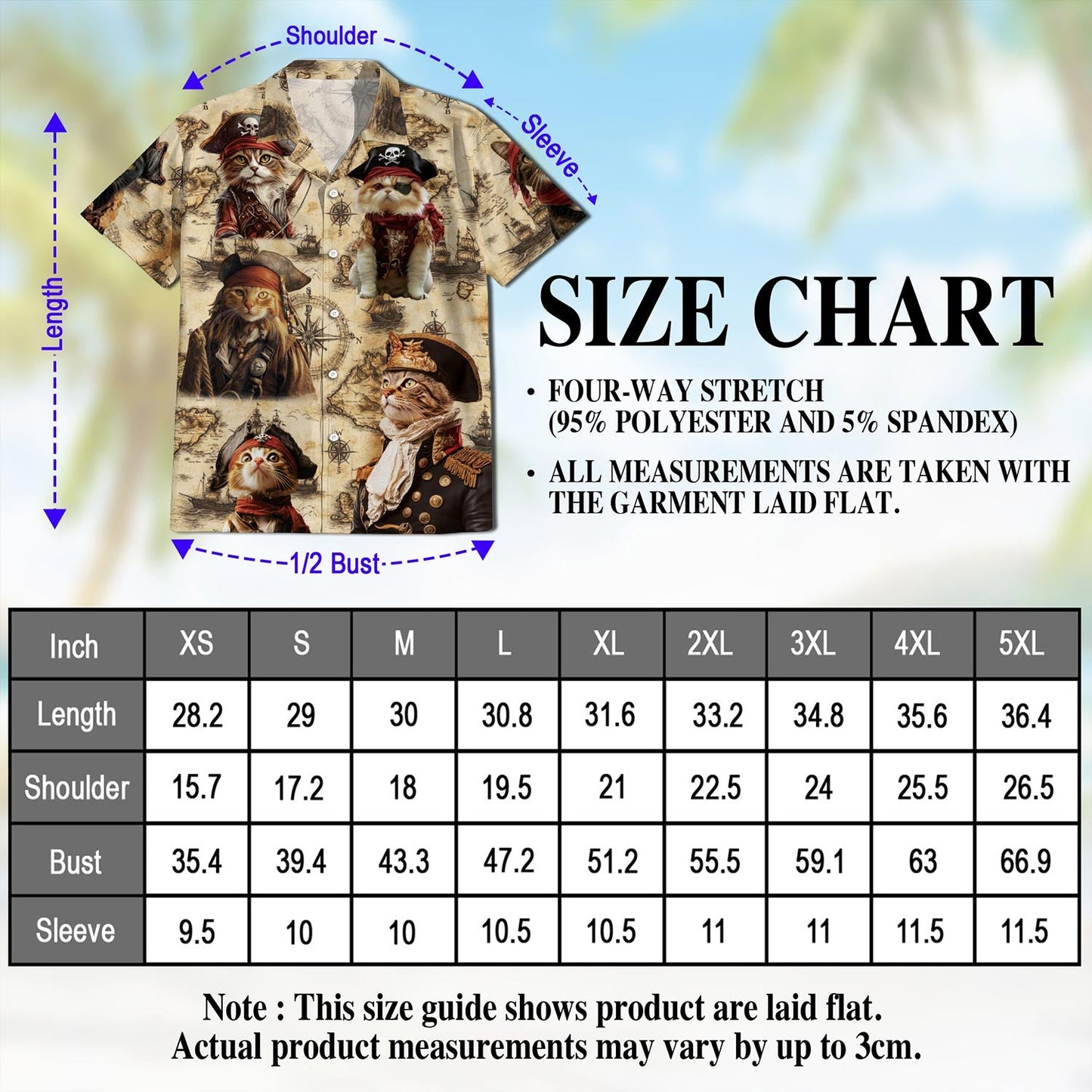 Cat Pirate Hawaiian Shirt for Men, Button Down Aloha Shirt - Azhawaiian