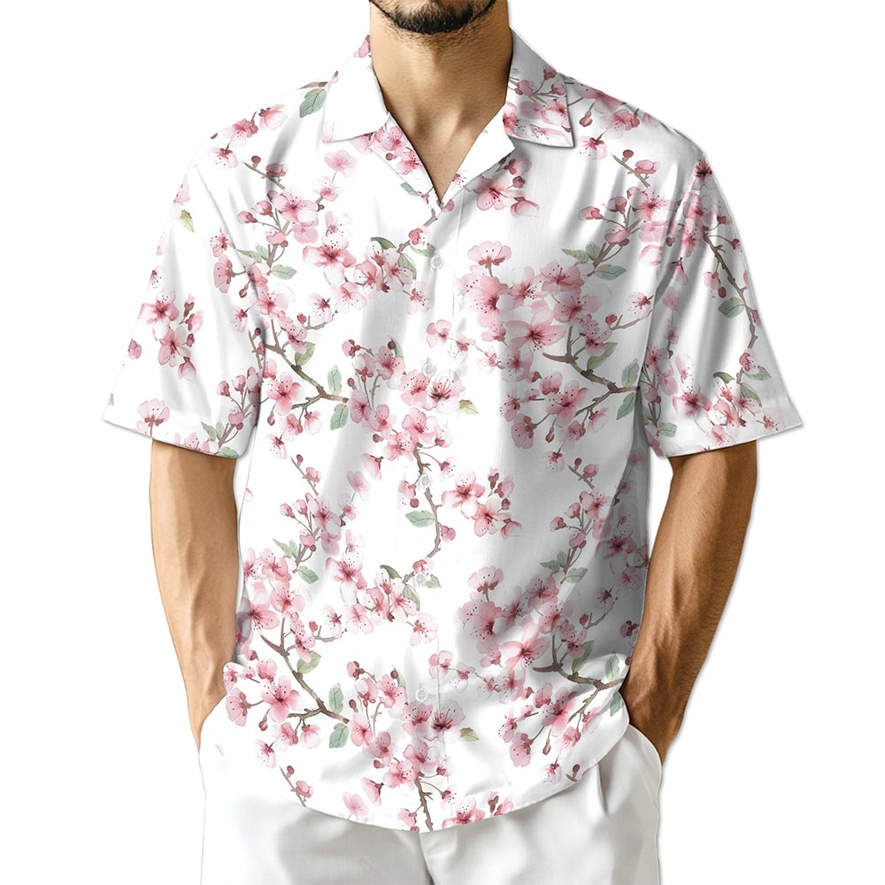 Azhawaiian Cherry Blossom Hawaiian Shirt for Men