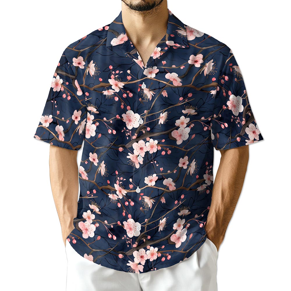 Azhawaiian Cherry Blossom Hawaiian Shirt for Men