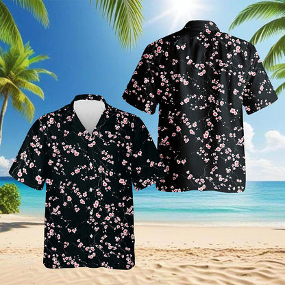 Cherry Blossom Hawaiian Shirt for Men, Button Down Aloha Shirt - Azhawaiian