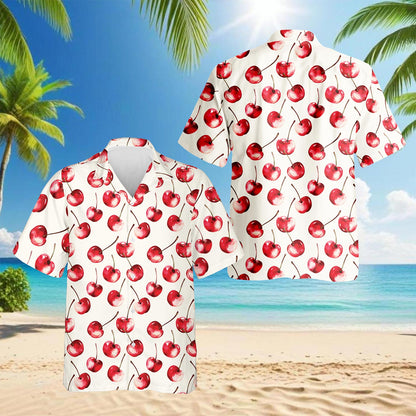 Cherry Hawaiian Shirt for Men, Button Down Aloha Shirt - Azhawaiian