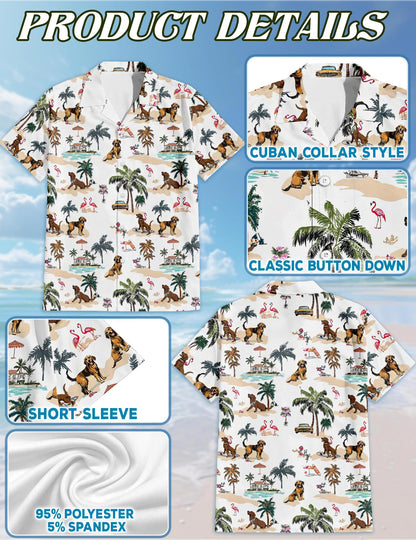 Chesapeake Bay Retriever Hawaiian Shirt for Men, Button Down Aloha Shirt - Azhawaiian