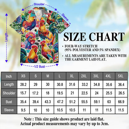 Chicken Hawaiian Shirt for Men, Button Down Aloha Shirt - Azhawaiian