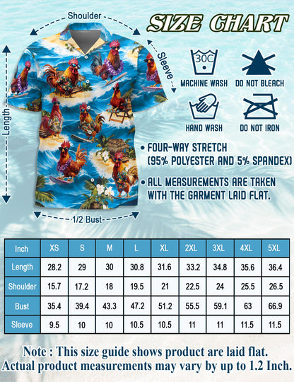 Chicken Surfing Hawaiian Shirt for Men, Button Down Aloha Shirt - Azhawaiian
