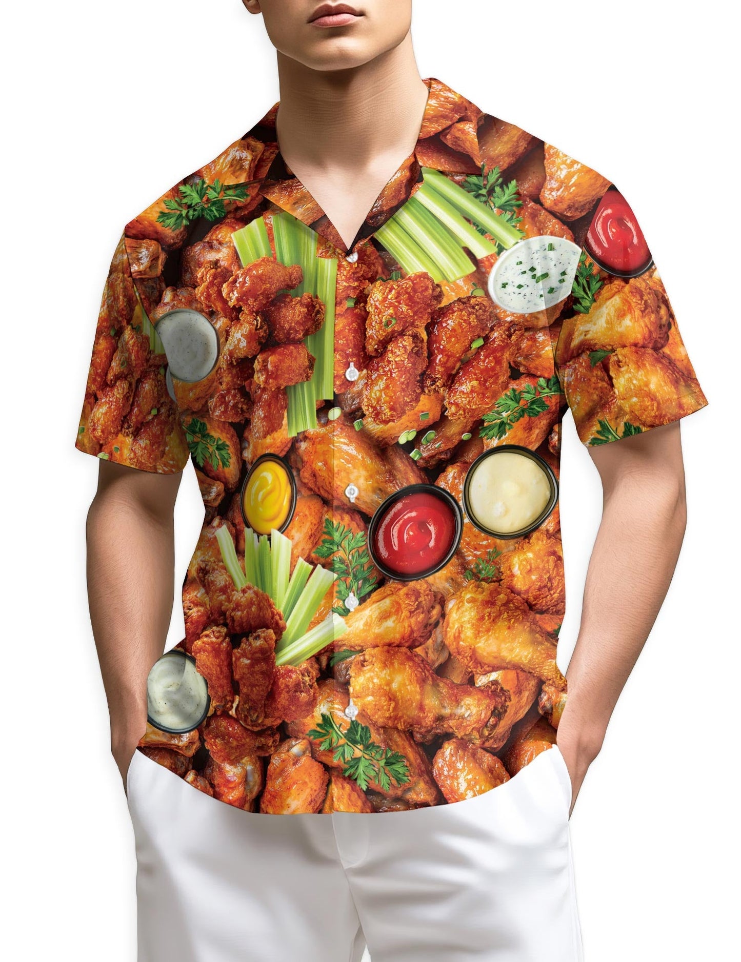 Azhawaiian Chicken Wing Hawaiian Shirt for Men