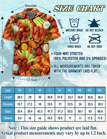 Chicken Wing Hawaiian Shirt for Men, Button Down Aloha Shirt - Azhawaiian