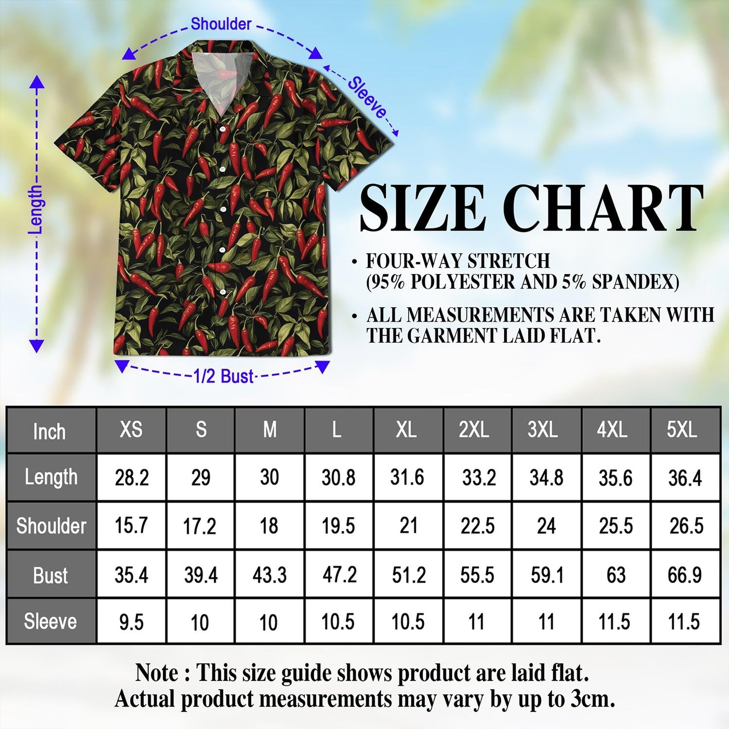 Chilli Pepper Pattern Hawaiian Shirt for Men, Button Down Aloha Shirt - Azhawaiian