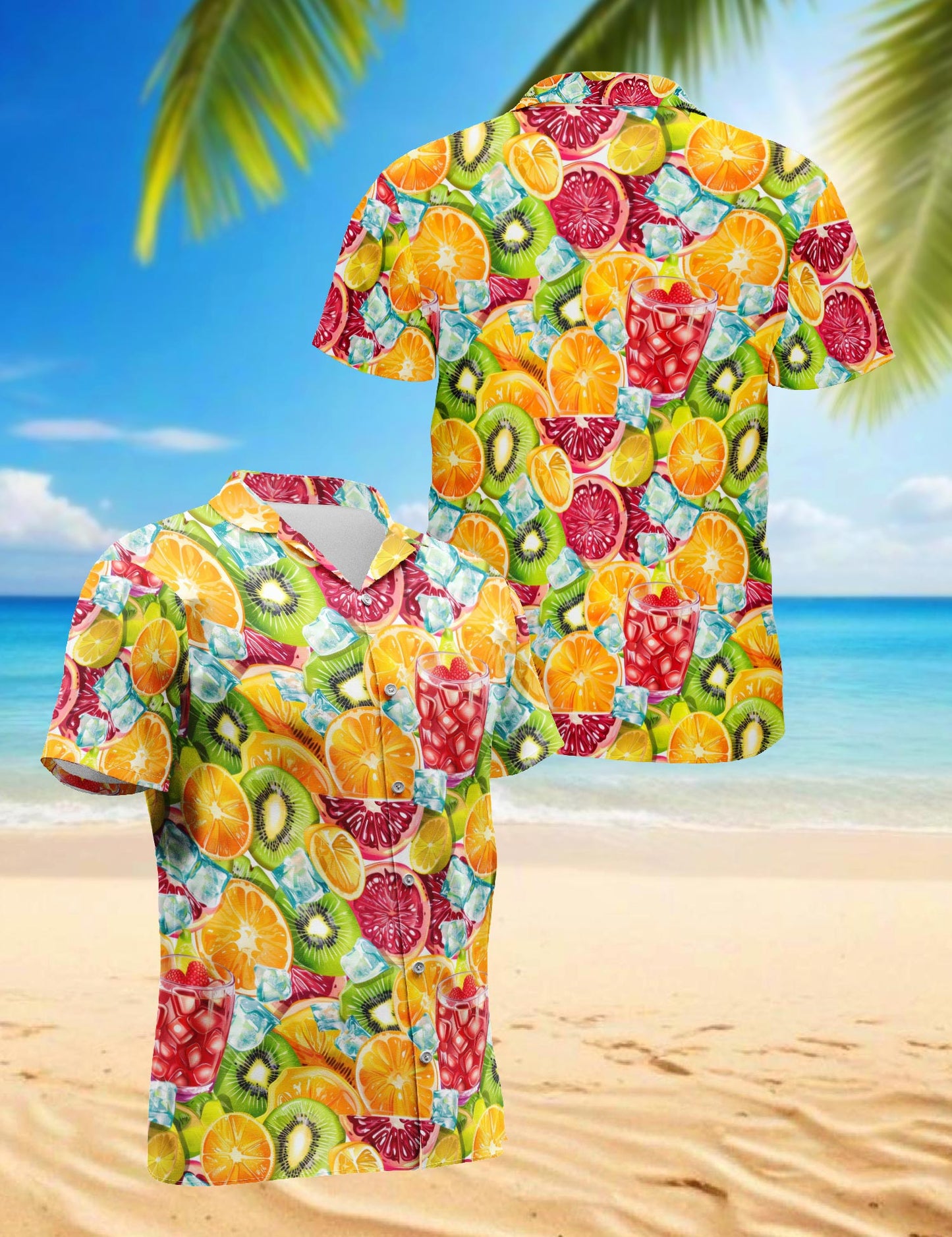 Citrus Fruit Hawaiian Shirt for Men, Button Down Aloha Shirt - Azhawaiian