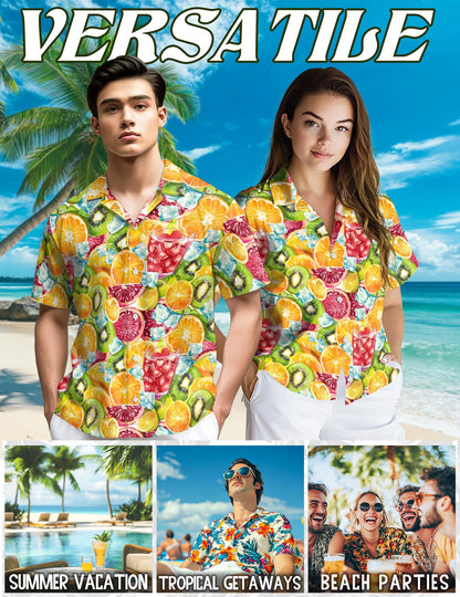 Citrus Fruit Hawaiian Shirt for Men, Button Down Aloha Shirt - Azhawaiian