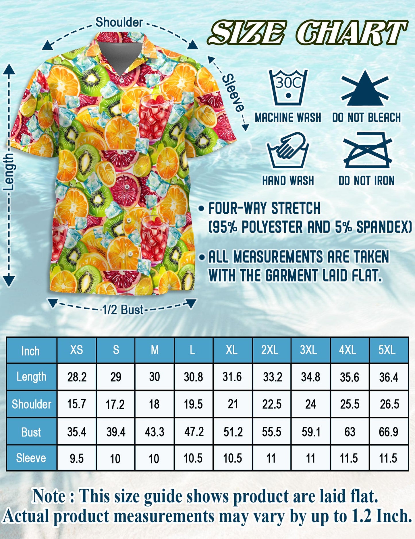 Citrus Fruit Hawaiian Shirt for Men, Button Down Aloha Shirt - Azhawaiian