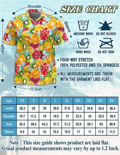 Citrus Fruit Hawaiian Shirt for Men, Button Down Aloha Shirt - Azhawaiian